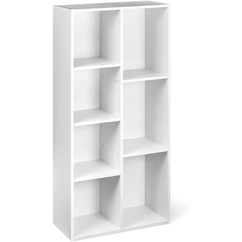 7 Cube Organizer Bookcase, Storage Shelves, Book Shelf, White, 9.25