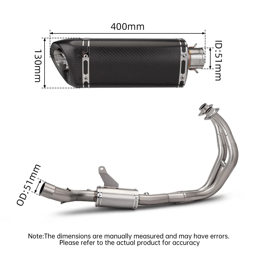 Motorcycle Stainless Steel Front Dual Oxygen Sensor FOR YZF-R7 XSR700 M20 R7 SR2 Exhaust Complete Kit 2021-2022-2026