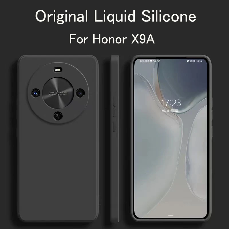 حافظة هاتف أصلية بسيطة لهاتف Honor X9 X9a X9b X9c Smart X9cSmart 5G ملحقات غطاء خلفي من السيليكون السائل المربع الناعم