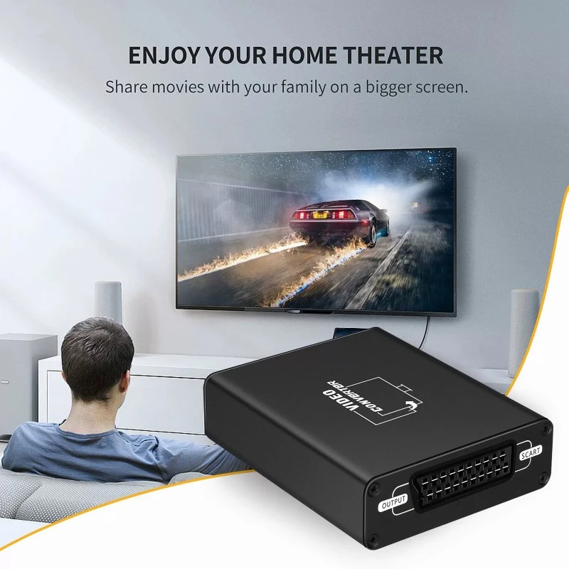 SCART to HDMI Converter With 3.5mm Audio