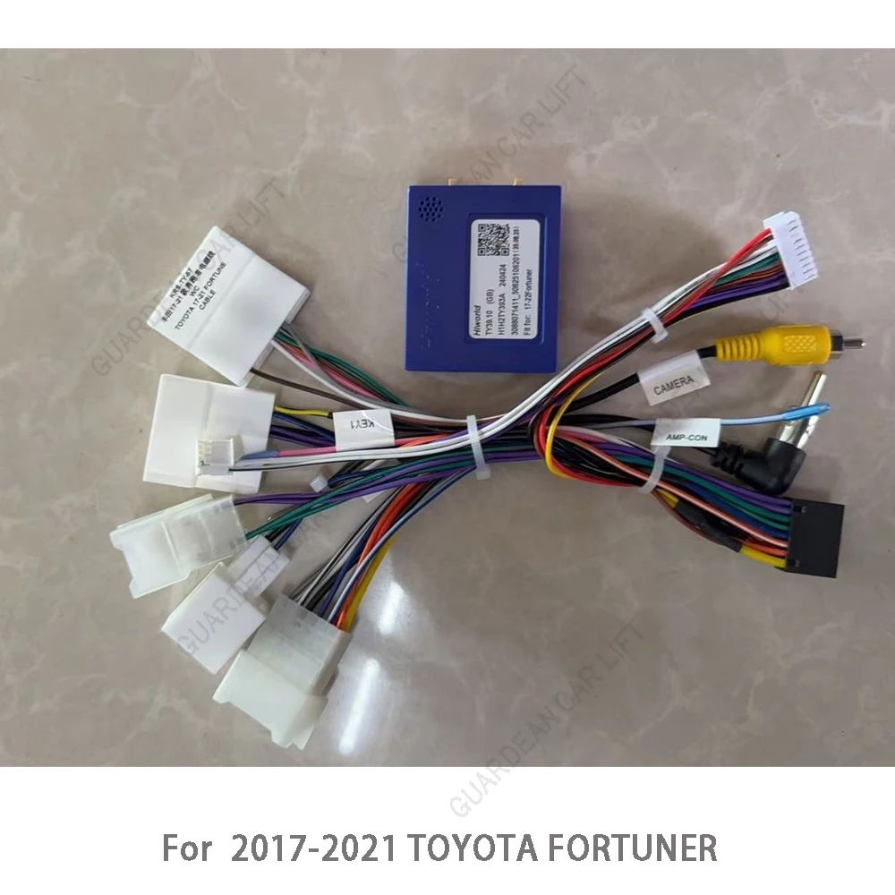 16Pin Car Radio Wiring Harness Adapter With CANBUS Decoder For Toyota Fortuner 2017-2021 2DIN Head Unit Stereo Plug Android navi