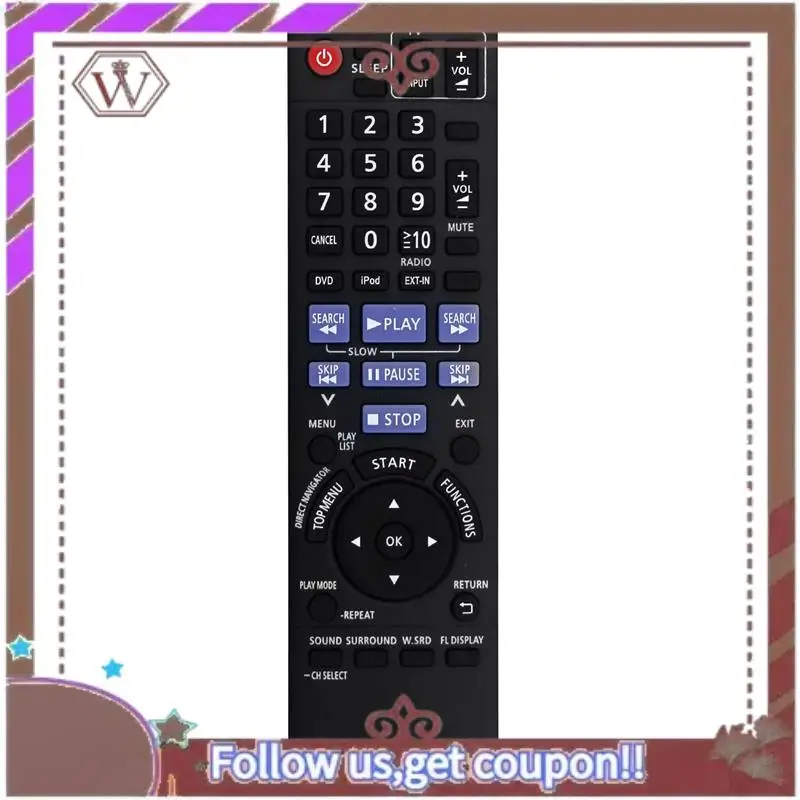 ABBG-Replace N2QAYB000514 Remote For Panasonic Home Theater Receiver SC-PT480 SCPT480 SAPT480P SA-PT480 SC-PT480P-K SAP-T480P