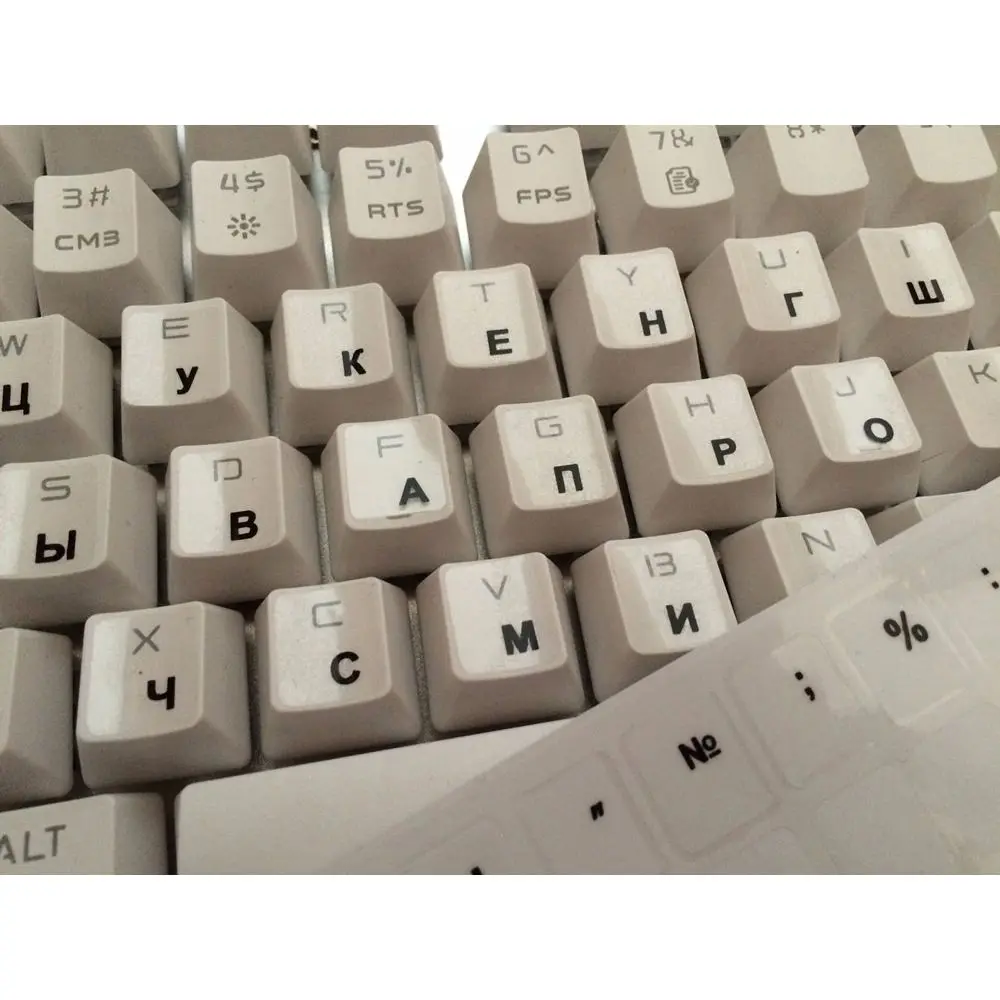 For Computer No Alphabet Multiple Color Transparent Keyboard Stickers Language Russian