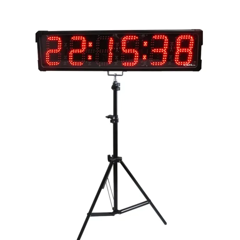

Single Sided 6 Inch Display Multifunctional Digital Outdoor Countdown Timing Race Clock LED Marathon Timer With Tripod Options