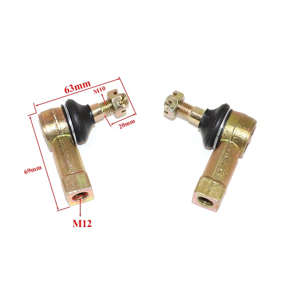 1 Pair M12-M10 Tie Rod Ends Kit Ball Joints Left & Right Fit For ATV 800 ATV Go kart Buggy Quad Bike Parts