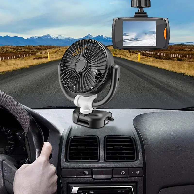 Car USB Portable Fan 360 degree Rotating Personal Desktop Fan Personal USB Powered Fan Car Cooling Accessories Swing Fan