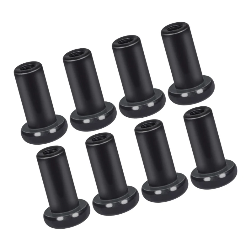 U2JA Threaded Door Hinge Nut Insert 8 Piece Black Flanged Replacement Hardware for Vehicle Maintenance Projects
