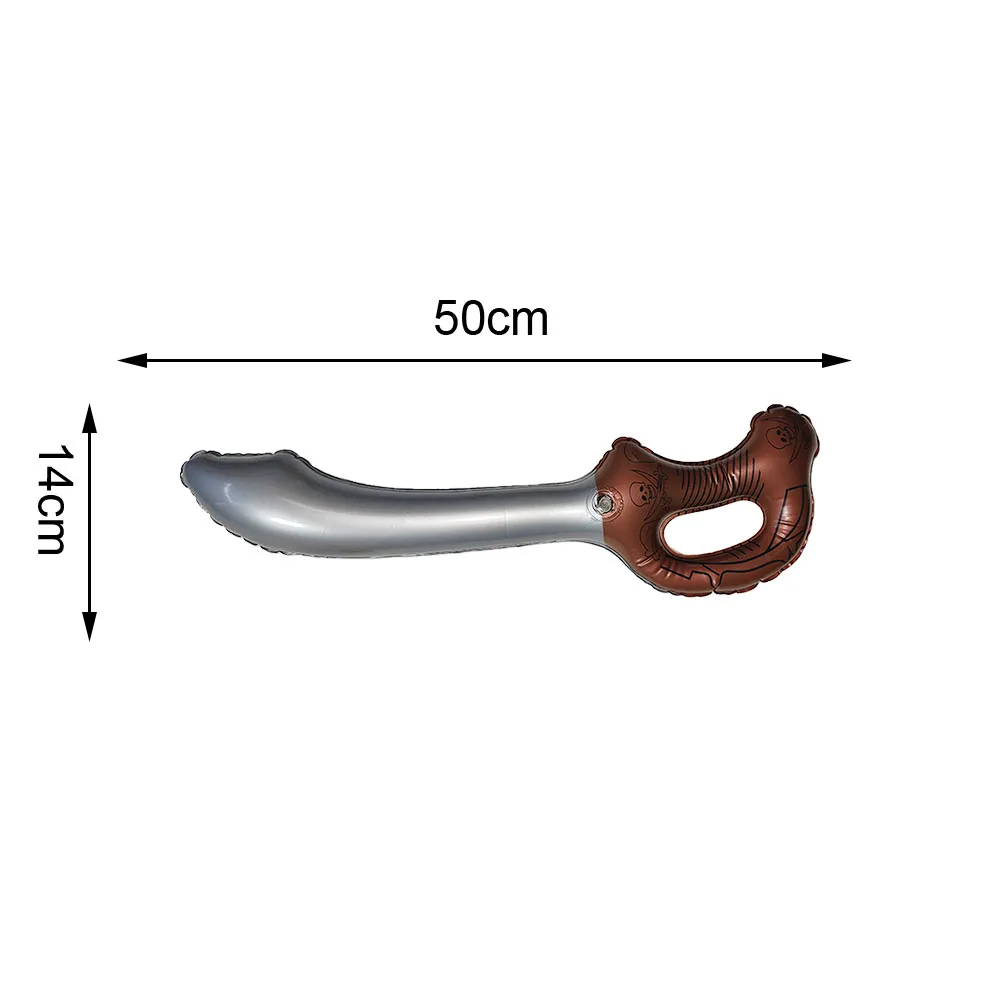 1/4pcs Inflatable Pirate Swords Balloon Halloween Weapons Pirate Knife Foil Balloon Toy Kids Cosplay Prop Halloween Party Decor