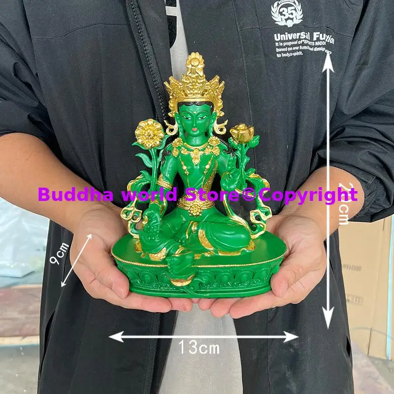 Special offer Buddha statue Buddhist patriarch good resin Green Tara Bodhisattva buddha HOME Altar worship Effective protection