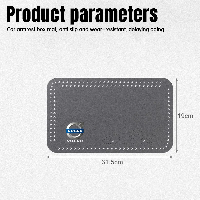 Car logo Armrest Box Pad Auto Armrest Mat For Volvo T5 T8 S40 S60 S90 XC40 XC60 XC90 V40 V50 V60 V90 T6 AWD C30 C70 S80 V70 XC70