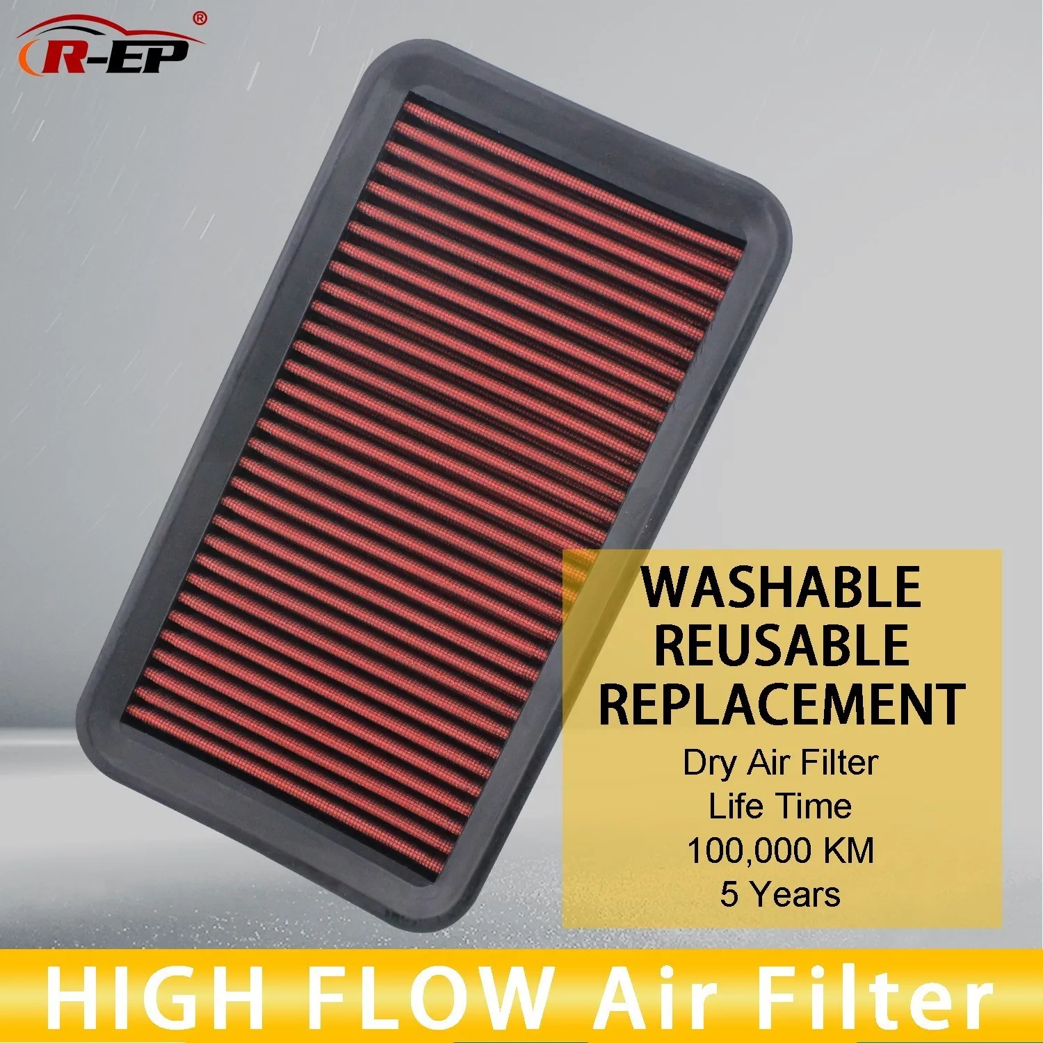 R-EP High Flow Air Filter Fits for Honda Odyssey Pilot 3.5L Air Intake Filter Washable Reusable