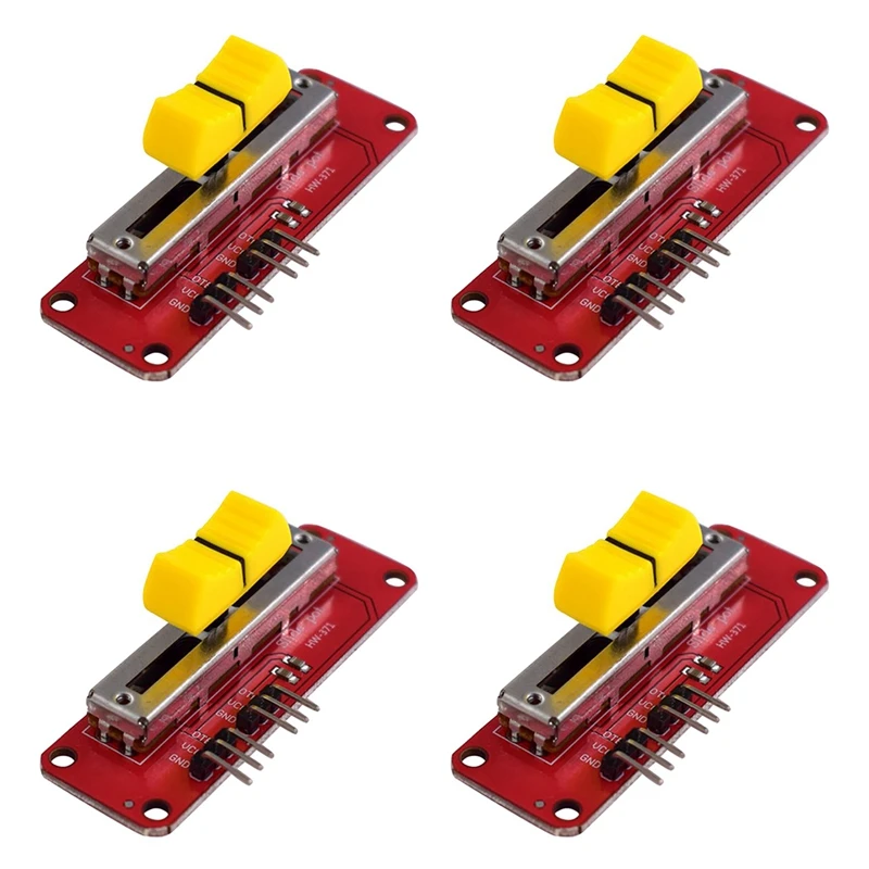 4X มินิสไลด์โพเทนชิออมิเตอร์10KΩ โมดูลเชิงเส้นเอาท์พุทคู่สำหรับ MCU Arduino แขน AVR บล็อกอิเล็กทรอนิกส์