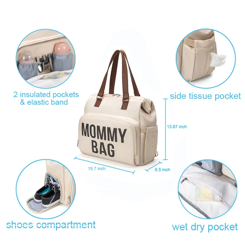 Borsa per mamma Borsa per pannolini di grande capacità per bambino Borsa multifunzionale per mamma con tracolla obliqua e borsa impermeabile