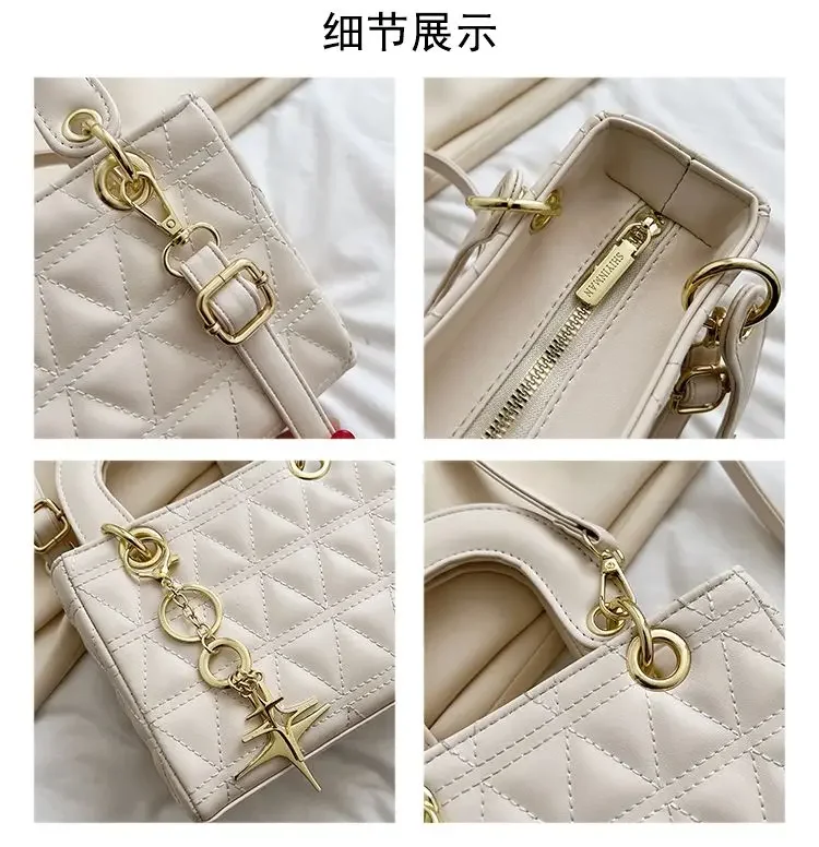 High Beauty Lingge Embroidered Thread Daifei Bag New Fashion Handbag Commuter Versatile Crossbody Shoulder Bag for Women