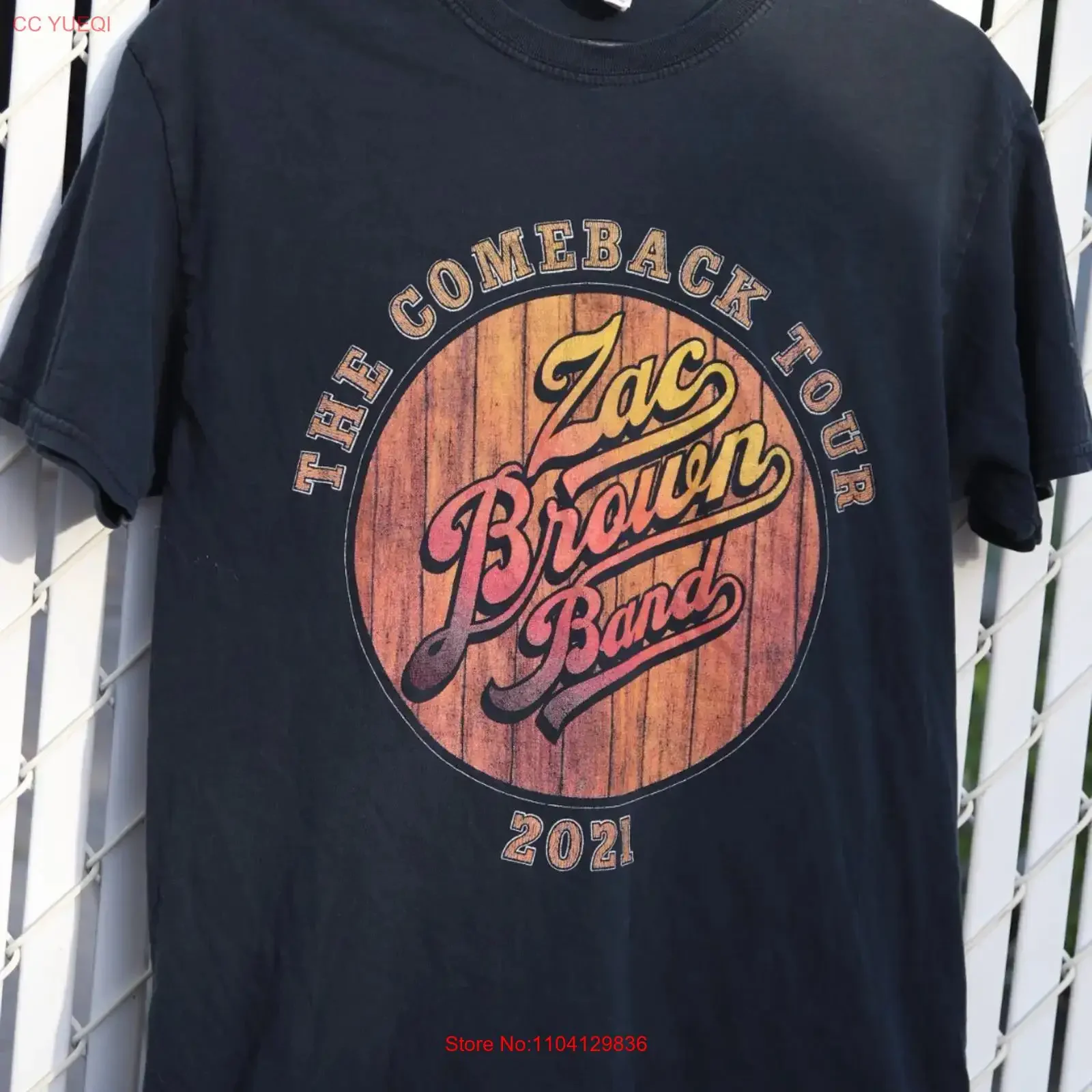 Zac Brown Band T Shirt Sz M The Comeback Tour 2021 Country Adult Black vintage Washed Top For Everyday Wear Unisex graphic