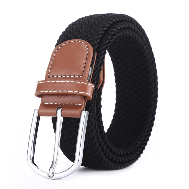 Ceinture en toile tressée pour hommes et femmes, sangle de taille élastique pour jeans, haute qualité, mode décontractée, environnement, broche tissée, commissionnée, nouveau