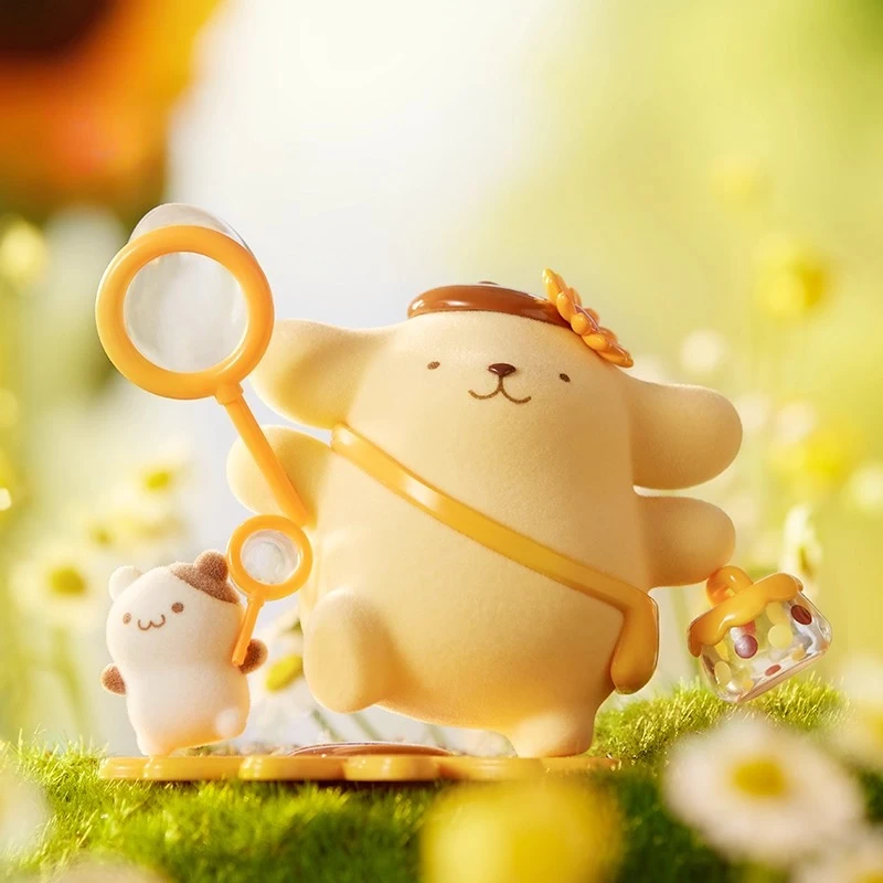 Pudding dog blind box childhood four seasons series flocking figure cute ornaments for girls gifts