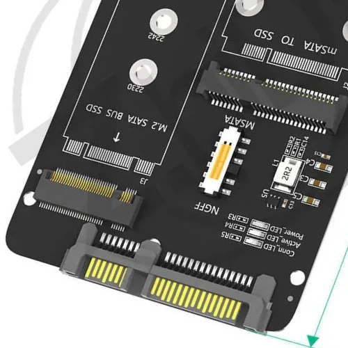 M.2 MSATA to SATA3 2-in-1 SSD Adapter