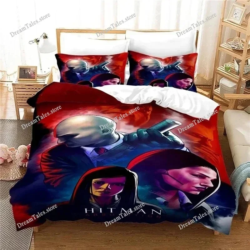 Game Hitman Killer Bedding Set Boys Girls Twin Queen Size Duvet Cover Pillowcase Bed Kids Adult Fashion Home Textileextile741