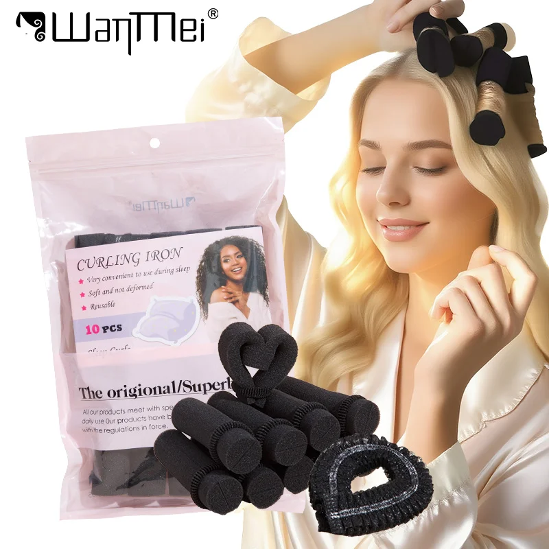 21pcs Sponge Sleep Hair Curlers with Cap Disposable Elastic Mesh Hairnet Portable Hair Band Roller Beauty Accessories Set