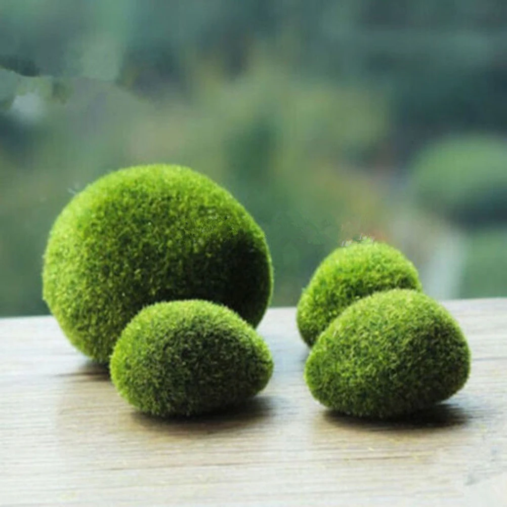 1Pc Green  Moss Balls Artificial Grass Stones Turf Mini Fairy Garden Micro Terrarium