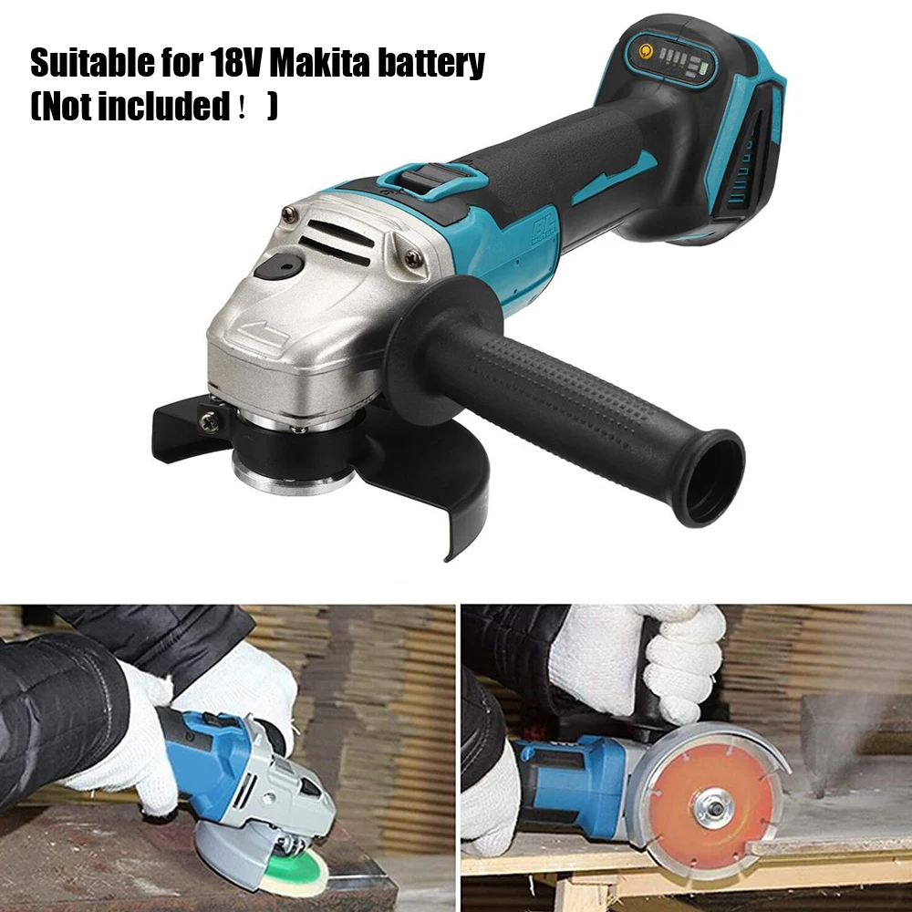 Magnitt 100/125mm Brushless Electric Angle Grinder DIY Cutting Machine Polisher Household Power Tools for Makita 18V Battery