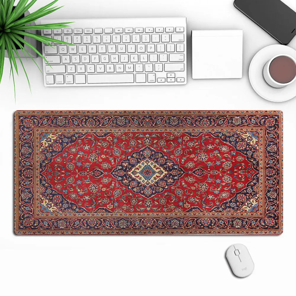Ethnic Style Mouse Pad Gaming Keyboard Desk Mat Non Slip Rubber Pad Artistic Decorative Accessory For Home Office Work