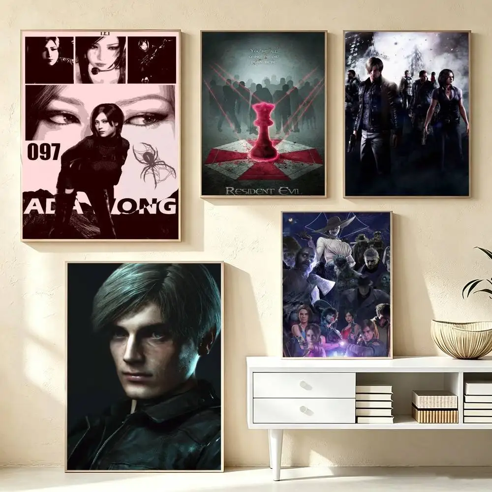 Resident Evil Game ada wong  Poster Waterproof Wall Art Sticker For Bar Living Room Vintage Decor High Quality Print Gift