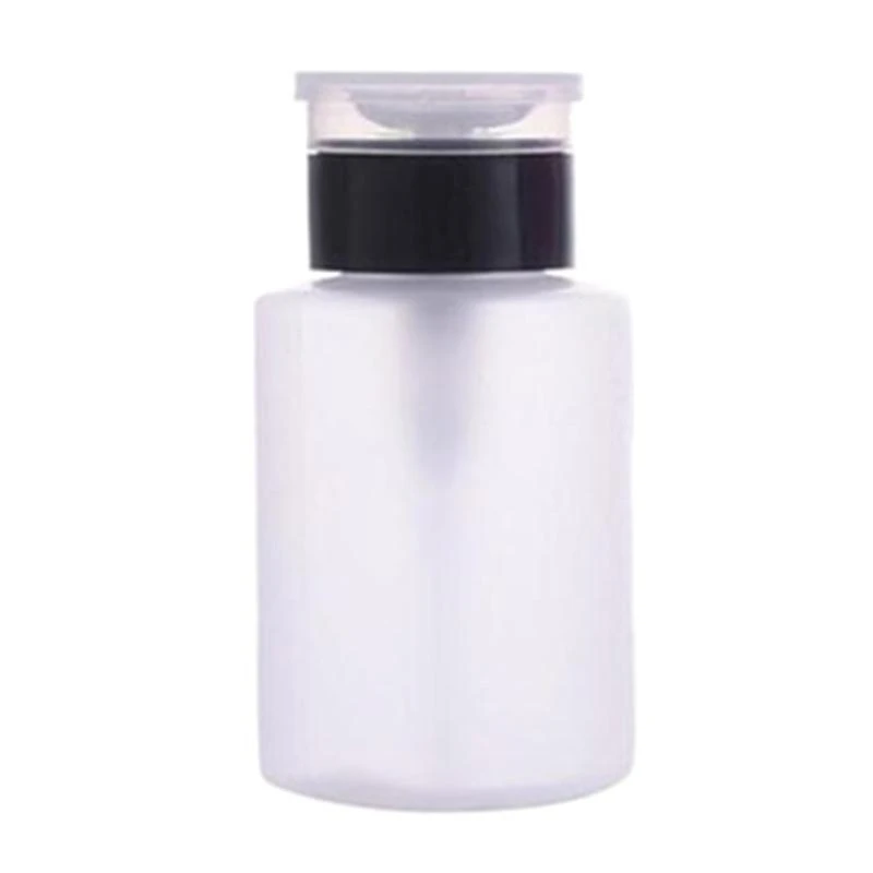 M89F 150ml Push Down Empty Lockable Pump Dispenser Plastic Refillable Bottle with Cap for Nail Polish Makeup Remover