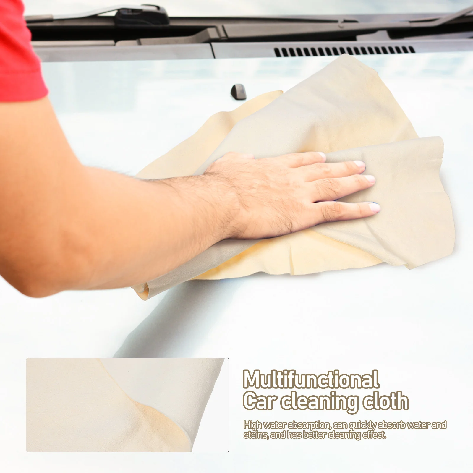  Suede Cloth Car Cleaning Towel (40*50cm) Cloths for Swirls Waxing Wash Gloves Polish Drying Towels Extra Large Supplies