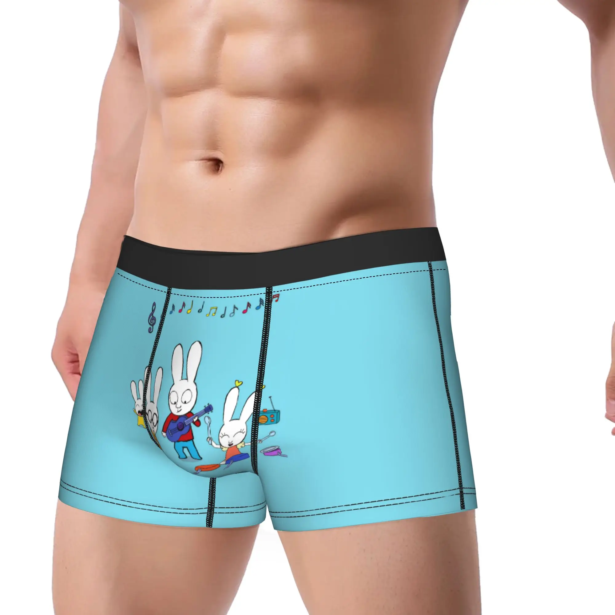 Men Simons Rabbit Boxer Briefs Shorts Panties Soft Underwear French Cartoon Homme Funny S-XXL Underpants