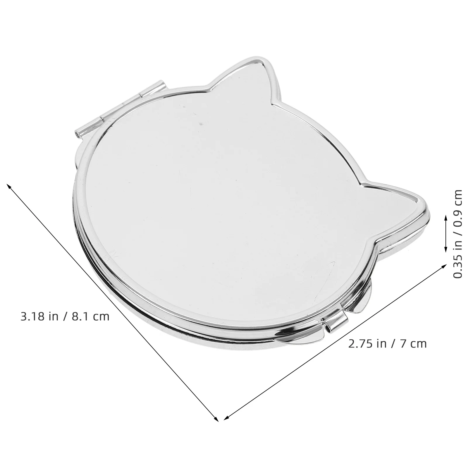 Double Sided Cat Shape Foldable Portable Makeup Mirror Compact Travel Pocket Mini Handheld Cosmetics Accessories Small Mirror