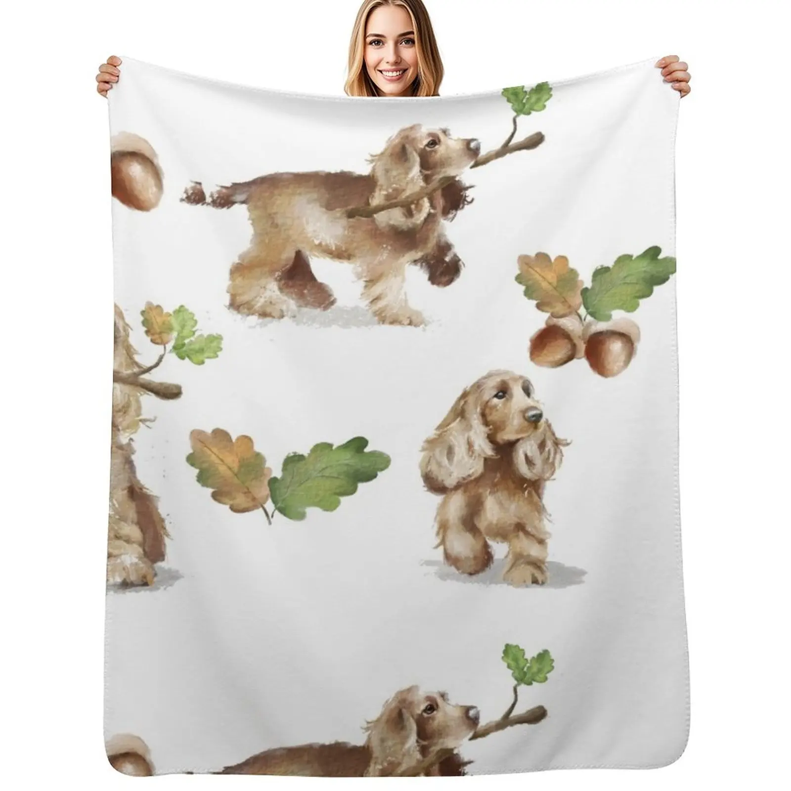Cocker Spaniel Throw Blanket Durable Warm Blanket for Daily Home Use