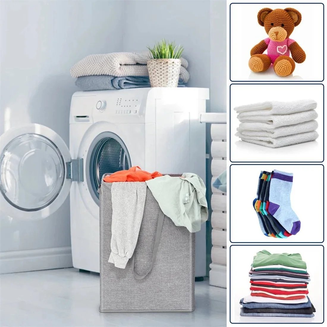 

ABVJ-Folding Dirty Laundry Basket Foldable Basket Hamper Bin Bag Hamper With Lid Laundry Storage Baskets Washing Hamper