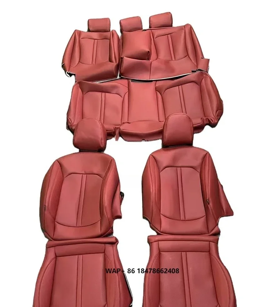Custom Red Nappa Leather Full Replacement Car Seat Cover for A3