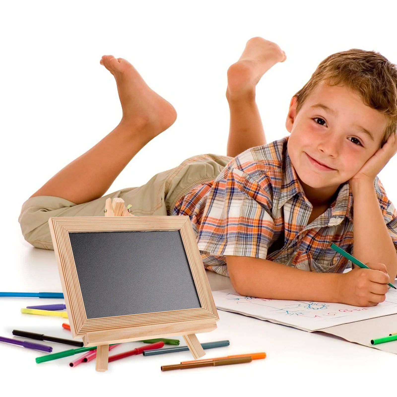 1 مجموعة 1 مجموعة السبورة الصغيرة للخط اللوحة لوحة الرسم المنزل مكتب منضدية السبورة مع حامل خشبي