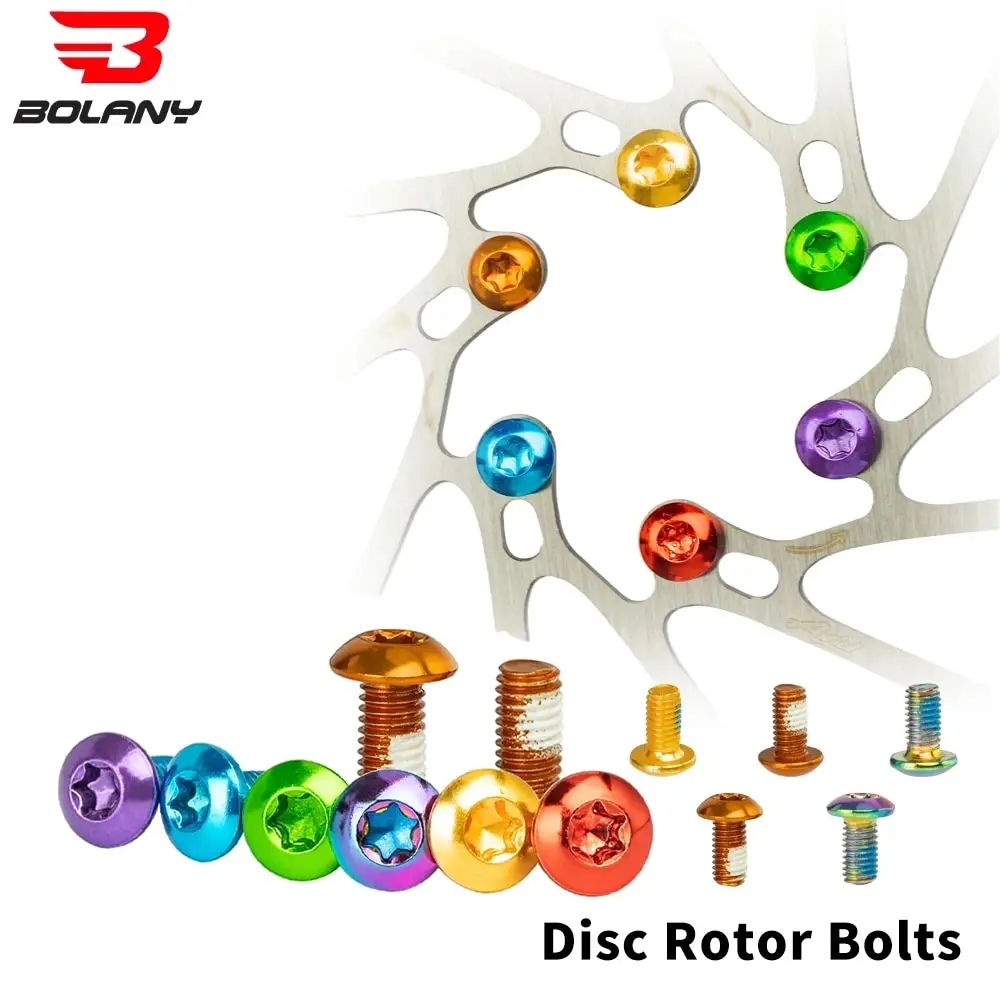 Bolany 12pcs Bicycle Brake Disc Screws Mountain Bike Disc Brake Rotor Bolts For Bicycle Fixing Accessories