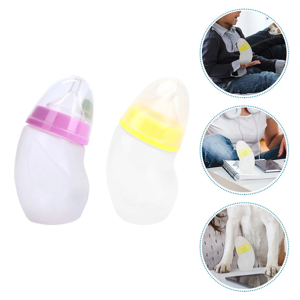 

2 Pcs Kitten Bottle Dog Feeding Carafe Pet Medicine Bottles Nursing Travel Formula Milk Kittens