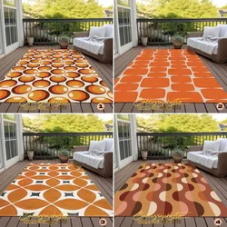 Orange Retro Swirl Carpet Psychedelic Groovy 70s Rug Wavy Trippy Area Rug for Bedroom Aesthetic Retro Rugs Y2k Décor Home Rug