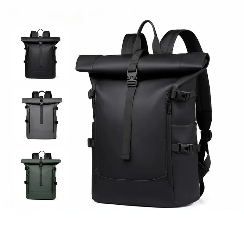 New Shoulder Bag Men's Senior Sense of Business Computer Outdoor Leisure Rolled Edge Travel Backpack Fashion Commuting