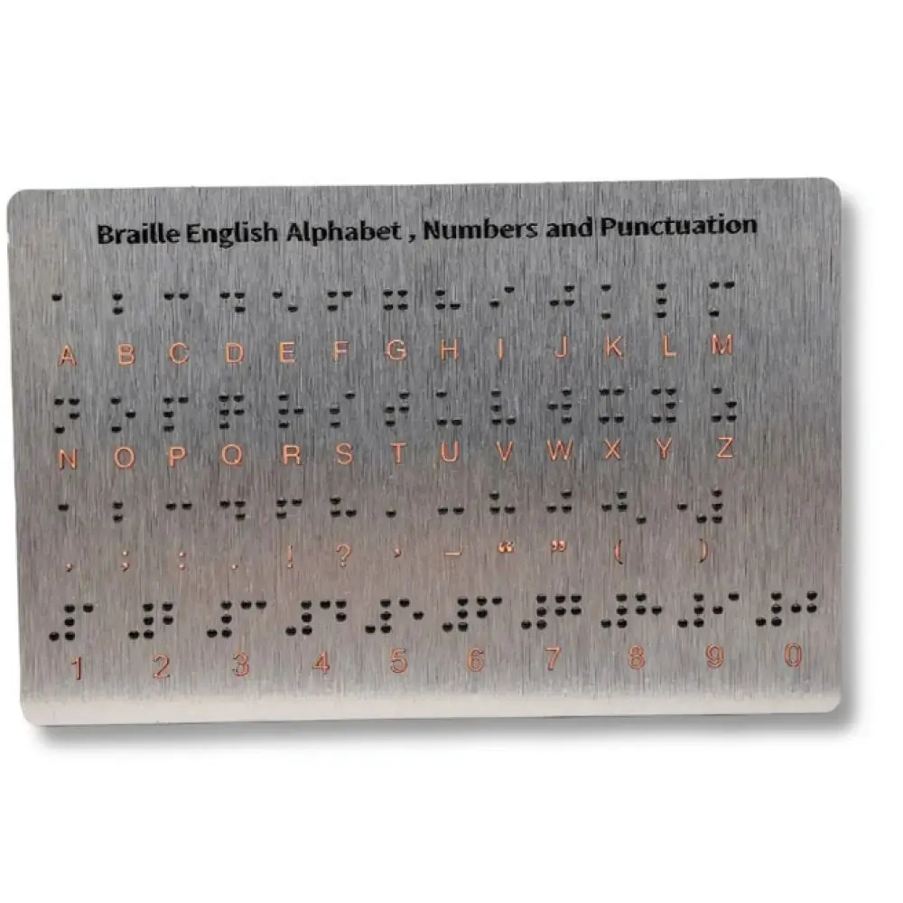 Braille Writing Slate Board For Sight Impaired Kids Tactile Learning Tool Educational Alphabet Number Study Aid Silver