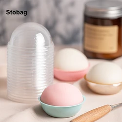 StoBag 50pcs Plastic Transparent Tray Egg Yolk Crisp Cake Puffs Mochi Package Handmade Cookies For Mid-Autumn Festival Favors