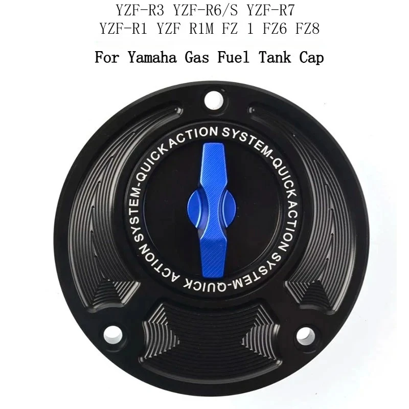 Tapa de Tanque de Combustible CNC de Liberación Rápida sin Llave para Motocicleta Yamaha YZF-R3 YZF-R6/S YZF-R7 YZF-R1 YZF R1M FZ 1 FZ6 FZ8