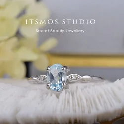 ITSMOS Natural Topaz Rings Gemstone Genuine Amethyst Silver Bands Diamond Dainty Fashion Fine Jewelry for Women Gift