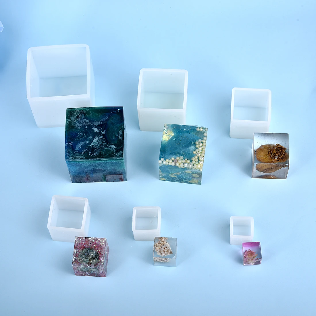 樹脂シリコンモールド 3D キューブ鋳造金型 DIY クリス - Resin Art Stone のレビューと価格