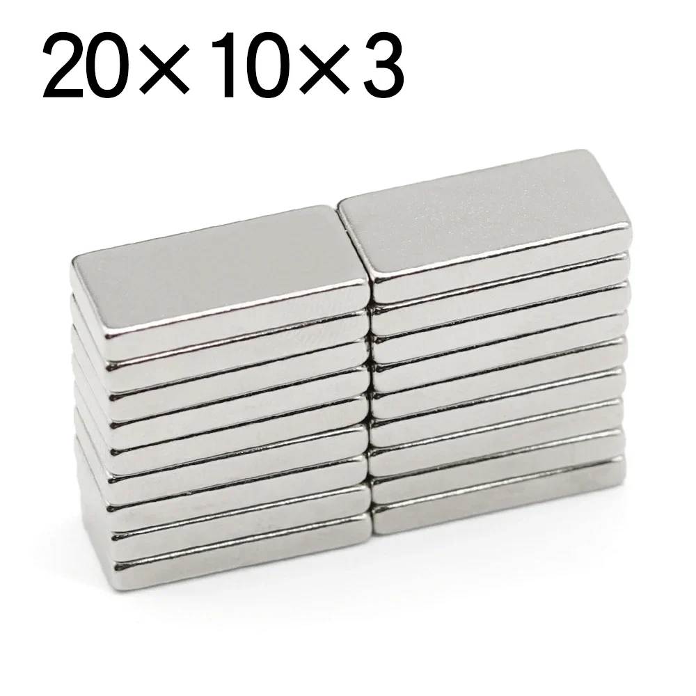 N35 N52 20x10x1 20x10x2 20x10x3 20x10x4 20x10x5 Neodymium Bar Block Strong Magnets Search Magnetic Ndfeb Square Motor Generator