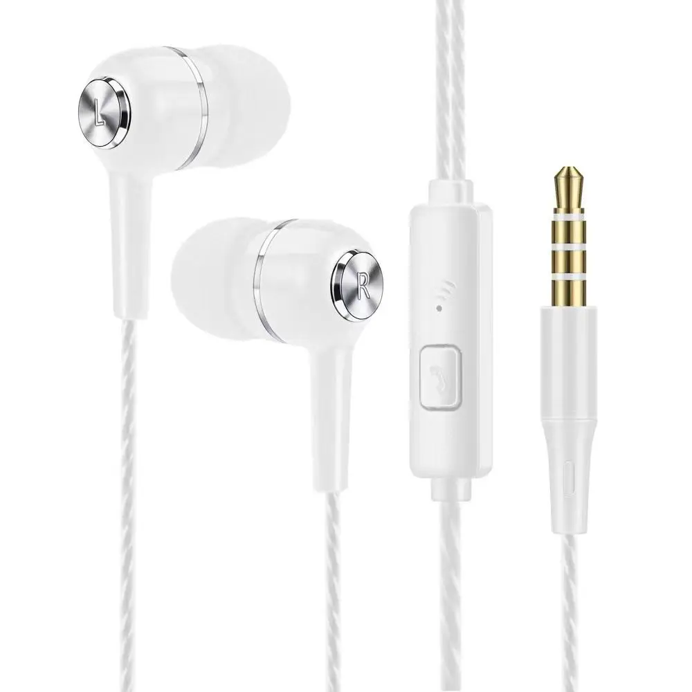 Stereo In-Ear Earphone Bass With Microphone HiFi Headphone Portable Earpiece Wired Headphone for Apple/Android/Huawei