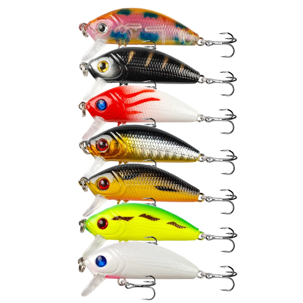 1PCS Floating Minnow Fishing Lure Wobblers 5cm 4g Crankbait Artificial Plastic Hard Bait Bass Pesca Fishing Tackle SwimBait