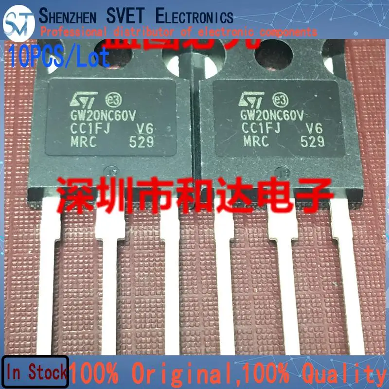 10PCS/Lot STGW20NC60V GW20NC60V  TO-247 20A 600VImported Original In Stock