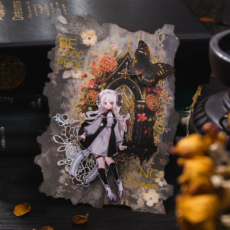 JIANQI 30pcs Vintage Dark Fantasy Decor Scrapbooking Material Paper DIY Scrapbooking Decor Junk Journal Planner Stationery Paper